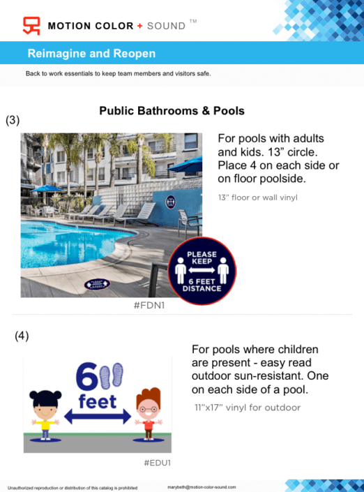 2020 Covid catalog - Pool signage children
